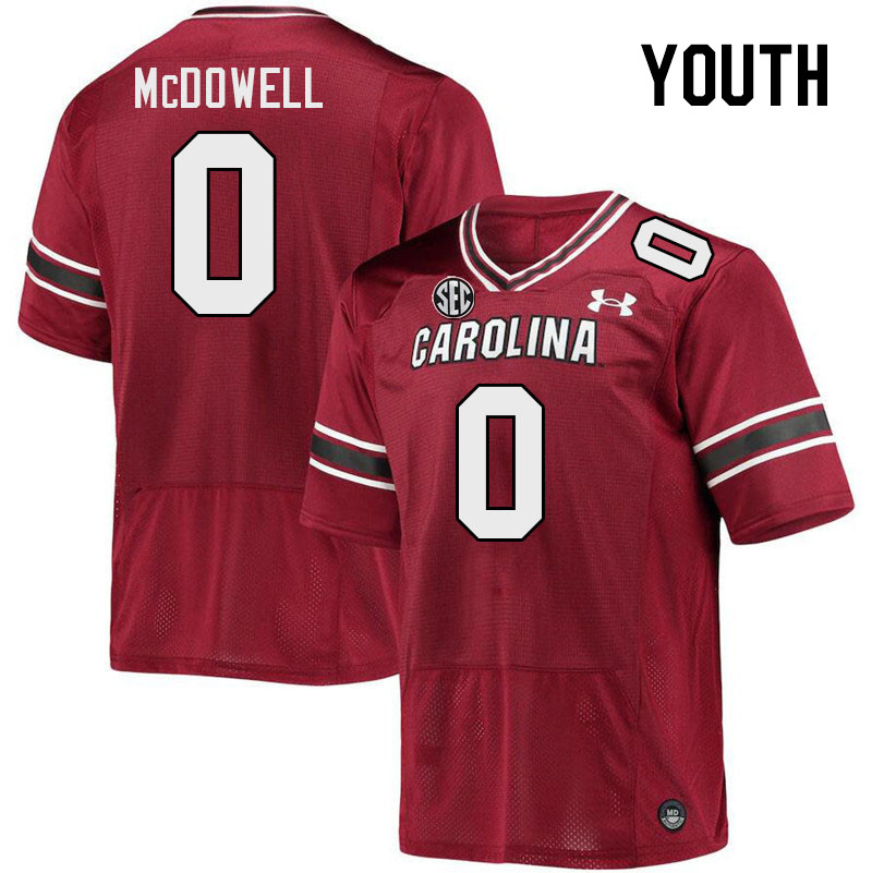 Youth #0 Juju McDowell South Carolina Gamecocks 2023 College Football Jerseys Stitched-Garnet